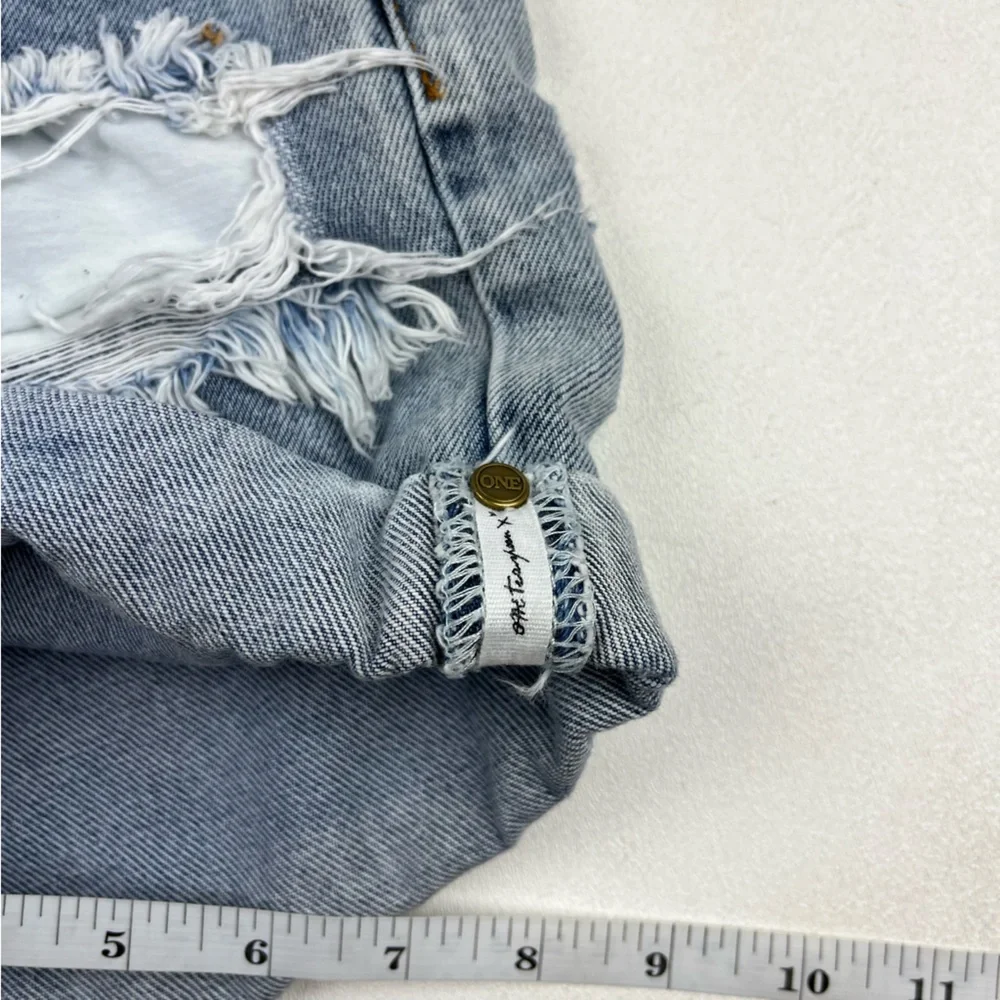 one x one teaspoon Chargers distressed denim cutoff jean shorts - Picture 9 of 11